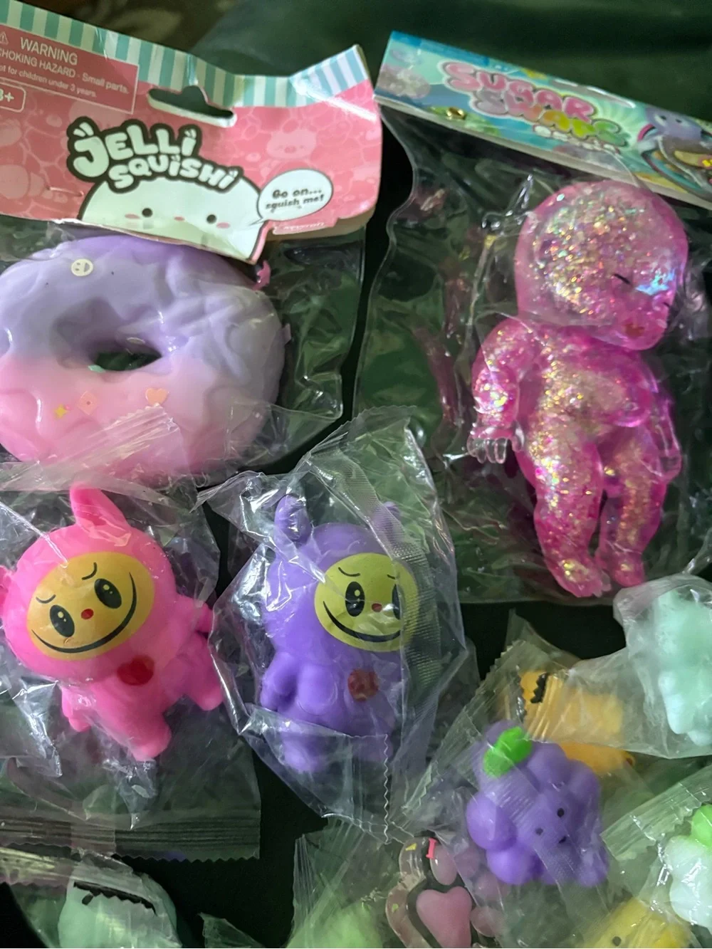 Jelli Squish Assorted Kids Squishy Toy Pack - Pink, Purple, Green